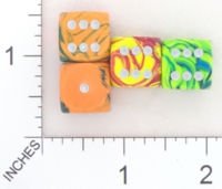 Dice : D6 OPAQUE ROUNDED SWIRL CRYSTAL CASTE ELECTRIC 01