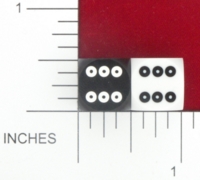 Dice : D6 OPAQUE SHARP SOLID BGSHOP PRECISION BACKGAMMON HALF RING PIPS 01