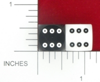 Dice : D6 OPAQUE SHARP SOLID BGSHOP PRECISION BACKGAMMON NINE SIXTEENTHS RING PIPS 01