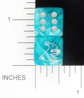Dice : D6 TRANSLUCENT ROUNDED SWIRL CHESSEX CUSTOM 05 FOR JSPASSNTHRU EASTER BUNNY