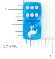 Dice : D6 TRANSLUCENT ROUNDED SWIRL CHESSEX CUSTOM 06 FOR JSPASSNTHRU BRONCO