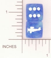 Dice : D6 TRANSLUCENT ROUNDED SWIRL CHESSEX CUSTOM 07 FOR JSPASSNTHRU BIPLANE