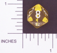 Dice : D8 CLEAR ROUNDED SOLID CHESSEX 01