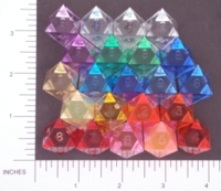 Dice : D8 CLEAR SHARP SOLID GAMESCIENCE 02 ON ON BLACK