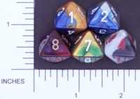 Dice : D8 OPAQUE ROUNDED IRIDESCENT CHESSEX GEMINI 02