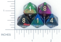Dice : D8 OPAQUE ROUNDED IRIDESCENT CHESSEX GEMINI 04