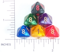 Dice : D8 OPAQUE ROUNDED IRIDESCENT CHESSEX VELVET