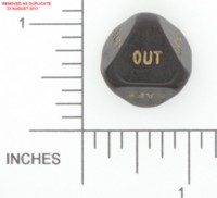 Dice : D8 OPAQUE ROUNDED SOLID BLACK BASEBALL 01