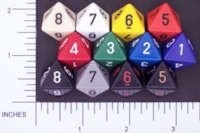 Dice : D8 OPAQUE ROUNDED SOLID CHESSEX 01