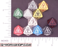 Dice : D8 OPAQUE ROUNDED SOLID Q WORKSHOP RUNIC II 01
