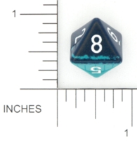 Dice : D8 OPAQUE ROUNDED SOLID TWO TONE 01