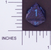 Dice : D8 OPAQUE ROUNDED SPECKLED WITH BLUE 4