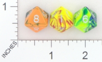 Dice : D8 OPAQUE ROUNDED SWIRL CRYSTAL CASTE ELECTRIC 01