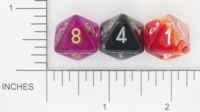 Dice : D8 TRANSLUCENT ROUNDED SWIRL CHESSEX 01