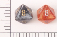 Dice : D8 TRANSLUCENT ROUNDED SWIRL CHESSEX LEAF 1