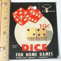 Dice : DUPS03 ELK IVORY 2 FIVE EIGHTHS 19 CENT