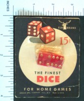 Dice : DUPS03 ELK IVORY 2 RED CLEAR EIGHTHS 15 CENT
