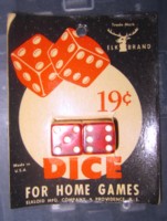 Dice : DUPS03 ELK IVORY 2 RED CLEAR EIGHTHS 19 CENT