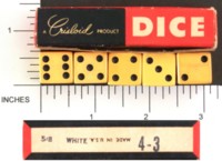 Dice : DUPS05 CRISLOID IVORY 5 FIVE EIGHTHS 01