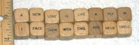 Dice : DUPS IN NON NUMBERED 02 SCRABBLE SENTENCE CUBES