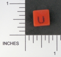 Dice : DUPS IN NON NUMBERED OPAQUE ROUNDED SOLID ORANGE LETTER 01