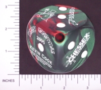 Dice : LG PLASTIC2 OPAQUE ROUNDED SWIRL CHESSEX CHRISTMAS 2005