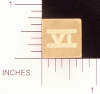 Dice : METAL BRASS D6 ACE PRECISION ROMAN NUMERAL 01