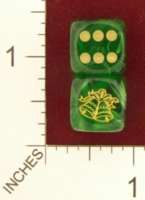 Dice : MINT22 CHESSEX FOR JSPASSINTHRU CHRISTMAS BELLS 01