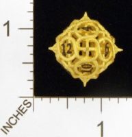 Dice : MINT23 SHAPEWAYS CERAMICWOMBAT THORN GOLD DIE12