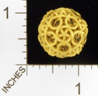 Dice : MINT23 SHAPEWAYS CERAMICWOMBAT THORN GOLD DIE20
