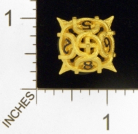Dice : MINT23 SHAPEWAYS CERAMICWOMBAT THORN GOLD DIE8