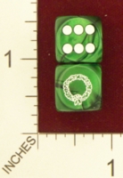 Dice : MINT25 CHESSEX CUSTOM FOR JSPASSNTHRU CHRISTMAS WREATH 01