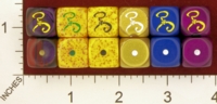 Dice : MINT26 CHESSEX CUSTOM FOR RACERSKA CTHULHU YELLOW SIGN 01