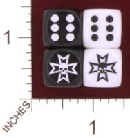 Dice : MINT29 CHESSEX CUSTOM MALTESE CROSS WITH SKULL WARHAMMER BLACK TEMPLAR 01