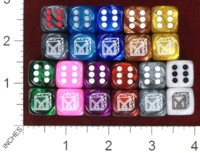 Dice : MINT37 CHESSEX DICE MANIACS CLUB LOGO OLD 03 IRIDESCENT