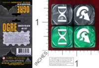 Dice : MINT37 STEVE JACKSON OGRE BLACK GREEN D6 SET