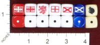 Dice : MINT40 CHESSEX CUSTOM FOR WATCHFUL STUDIO US COLONIAL FRENCH BRITISH FLAGS 02