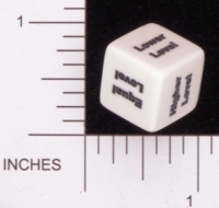 Dice : NON NUMBERED OPAQUE ROUNDED SOLID CHESSEX CHARACTER BUILDER LEVEL 01