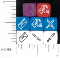 Dice : NON NUMBERED OPAQUE ROUNDED SOLID EM4 LUDUS GLADIATORIUS 01