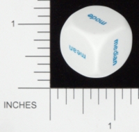 Dice : NON NUMBERED OPAQUE ROUNDED SOLID KOPLOW CENTRAL TENDENCY WORDS 01