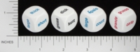 Dice : NON NUMBERED OPAQUE ROUNDED SOLID KOPLOW ENGLISH GERMAN FRENCH SPANISH COMPARISON 01