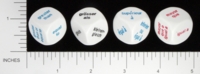 Dice : NON NUMBERED OPAQUE ROUNDED SOLID KOPLOW ENGLISH GERMAN FRENCH SPANISH LOGIC 01