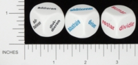 Dice : NON NUMBERED OPAQUE ROUNDED SOLID KOPLOW GERMAN FRENCH SPANISH ADD SUBTRACT MULTIPLY DIVIDE 01