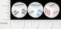 Dice : NON NUMBERED OPAQUE ROUNDED SOLID KOPLOW GERMAN FRENCH SPANISH ADD SUBTRACT MULTIPLY DIVIDE GREATER THAN OR EQUAL TO EQUAL TO 01