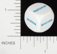 Dice : NON NUMBERED OPAQUE ROUNDED SOLID KOPLOW TRIANGLE WORDS 01