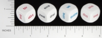 Dice : NON NUMBERED OPAQUE ROUNDED SOLID KOPLOW TURKISH GERMAN FRENCH SPANISH NUMBER WORDS ONE TO SIX 01
