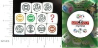 Dice : NON NUMBERED OPAQUE ROUNDED SOLID PARKER BROTHERS MONOPOLY EXPRESS 01