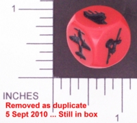Dice : NON NUMBERED OPAQUE ROUNDED SOLID RED EAGLE GAMES ATTACK 01