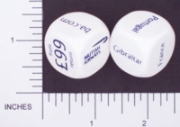 Dice : NON NUMBERED OPAQUE ROUNDED SOLID WHITE BRITISH AIRWAYS 01