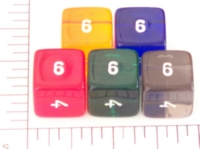 Dice : NUMBERED CLEAR ROUNDED SOLID CHESSEX G